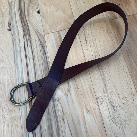 Ralph Lauren Leather Belt double loop brass heritage adjustable equestrian OS - Picture 3 of 10